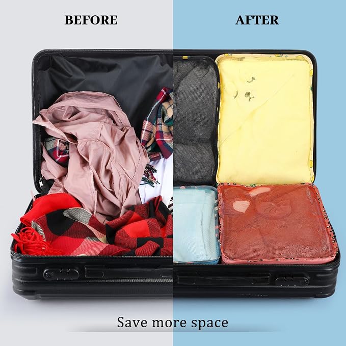 Tudomro 12 Pcs Large Packing Cubes Luggage Organizers for Suitcase Mesh Travel Organizer Bags Travel Packing Organizers for Traveling Camping Hiking - Image 4