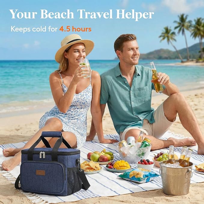 Lifewit Large Lunch Bag, Insulated Lunch Box, Soft Cooler Cooling Tote for Adult Men Women, Dark Blue 24-Can (15L) - Image 2