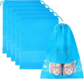 5 Pack Shoe Bags for Travel, Large Travel Shoe Bags for Packing with Clear Window, Non-Woven Dustproof Drawstring Travel Shoe Storage Bag Travel Essentials for Men & Women (5 Pack, Sky Blue) by HYUTOTA