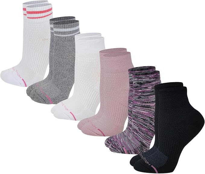 Dr. Motion Compression Quarter Socks For Women With Enhanced Cushion And Breathable Arch Support 6 Pairs by Dr.+Motion
