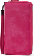 Bveyzi Women RFID Blocking Wallet Leather Zip Around Phone Clutch Large Capacity Ladies Travel Purse Wristlet by Bveyzi