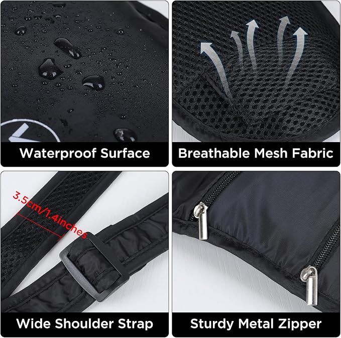 Crossbody Bag for Men Women Anti-Theft Money Belt for Travel Hidden Slim Passport Holder Mini Sling Bag Chest Belt Under Clothes to Protect Cash, Credit Cards, Phone - Image 4
