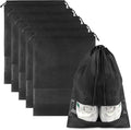 Travel Shoe Bags Non-Woven, Large Shoe Bags for Packing with Clear Window | 17.3" X 12.6" Dustproof Drawstring Travel Shoe Storage Bags Travel Essentials for Men & Women by Unknown