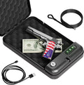 Portable Electronic Car Gun Safe for Handgun with Security Cable | Small Gun Lock Box with Silent Mode & Emergency USB Power Supply, Single Pistol Safe for Travel, Vehicle, Truck, Nightstand by Grimtron