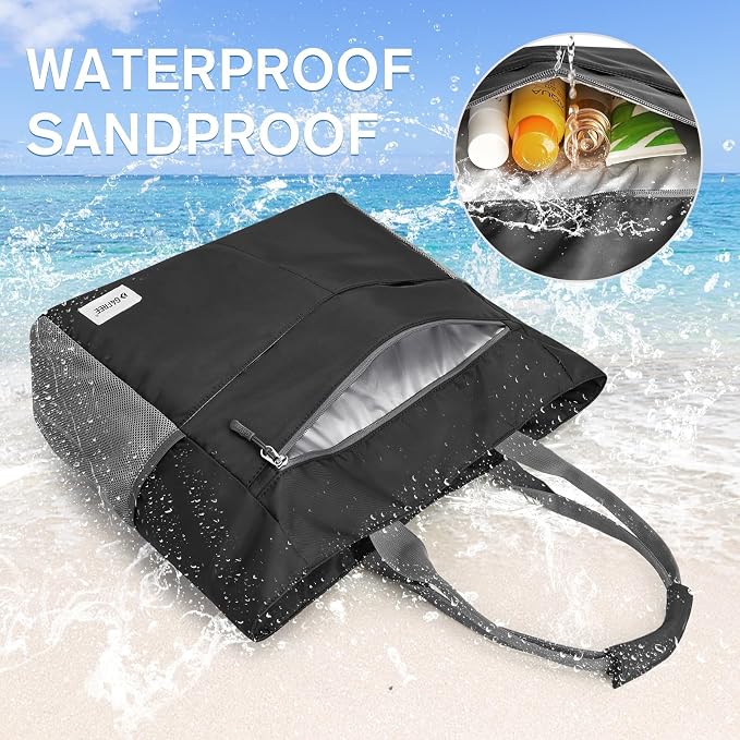 G4Free Beach Bag, Waterproof Sandproof Beach Tote Bag, Large Capacity Foldable for Women - Image 3