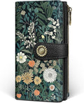 GIANCOMICS Wildflower Flower Womens Wallet RFID, Credit Card Holder Bifold | Billfold, Cute Cash Purse, Travel Zipper Coin Pocket, Compact Clutch, PU Leather, ID Window, 11 Card Slots, Ladies Gift Woman by Giancomics