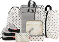 U+U 10 Set Compression Packing Cubes, Travel Organizers (Polka Dot) | Space-Saving & Complete Travel Set by UU