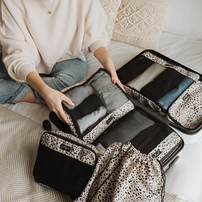 Packing Cubes for Travel, 6-Piece Large Packing Cube Organizer Set for Suitcase, Duffel Bag, Luggage, Multiple Sizes Travel Essentials (Cheetah Spot) - Image 5