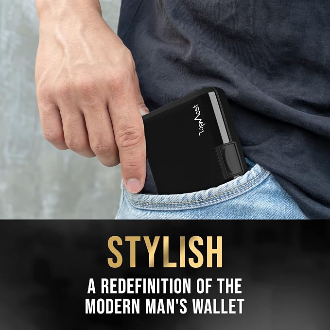 TopMost Aluminum Wallet, Card Case Wallet, Metal RFID Credit Card Holder for Men & Women, 6 Cotton Slots for 10-12 Cards And Bills, Rfd Protective - Image 3