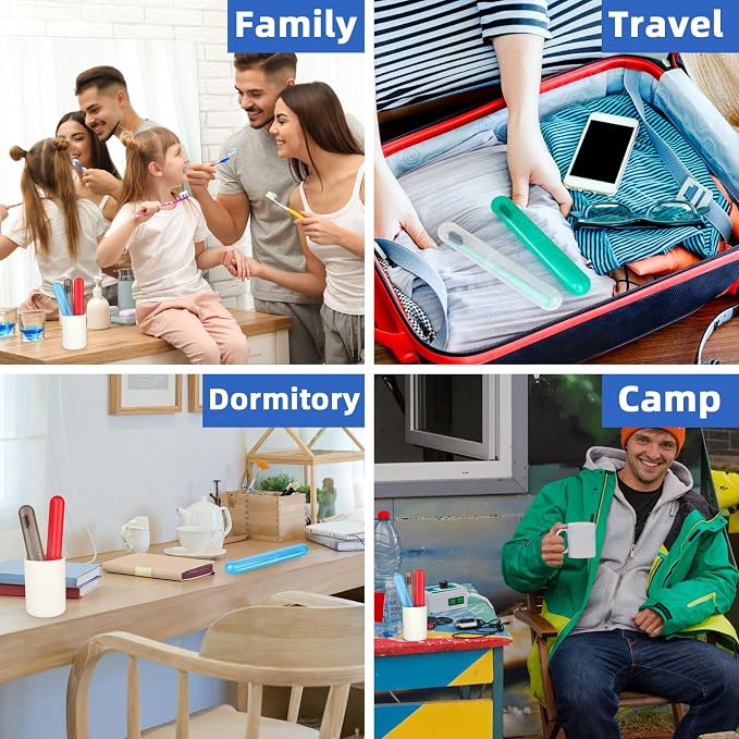 6 Pack Travel Toothbrush Case Breathable Portable Toothbrush Holder Plastic Toothbrush Cover Container for Couples Valentine Gifts, Traveling, Bathroom, School, Home, Business, Camping - Image 7