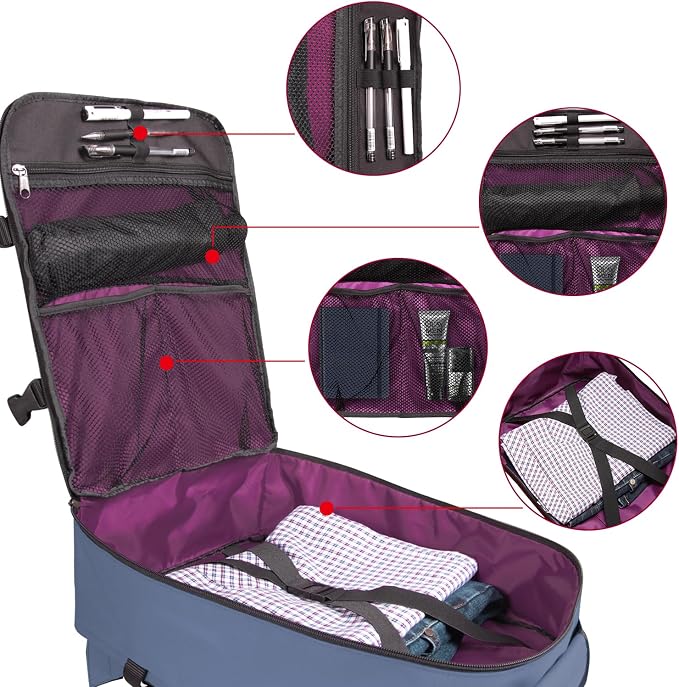 Small Carry-on Personal Item Backpack with luggage strap, Laptop Backpack for Men and Women, Business Travel Gym Sport, Pewter - Image 3
