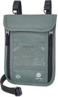 Neck Wallet – Travel Pouch and RFID Blocking Passport Holder for Women and Men, Slim Travel Wallet (Moss Grey) by HANOZI