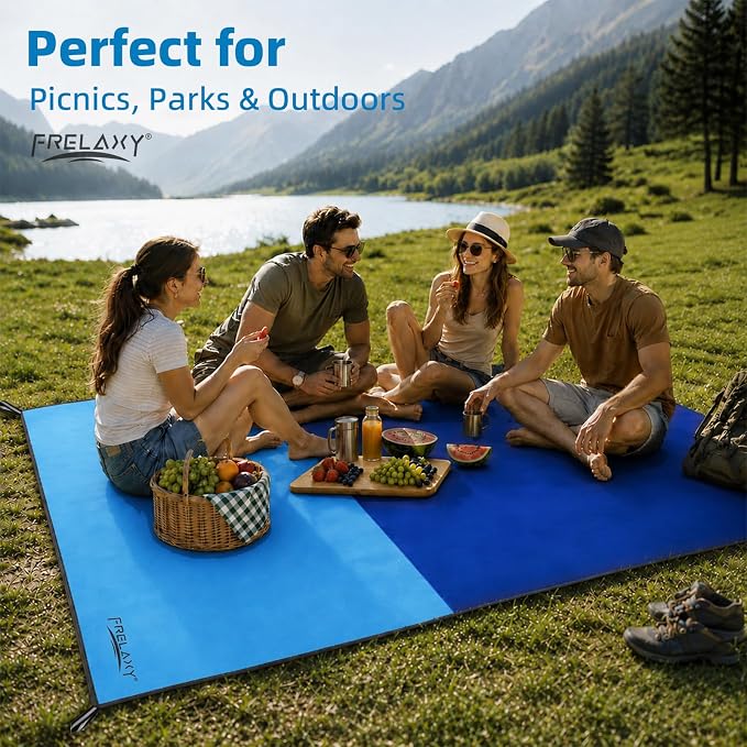 Frelaxy Pocket Picnic Blanket, Waterproof Blanket for Beach Festival | Lightweight compact design, Multi-use outdoor blanket, Waterproof & sandproof material, Easy to carry, Picnic, Camping - Image 5