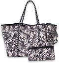 POPUPS Large Neoprene Tote Bag for Women - Everyday Designer Handbag for Travel Work and Beach with Pockets and Zipper Pouch by POPUPSBrand