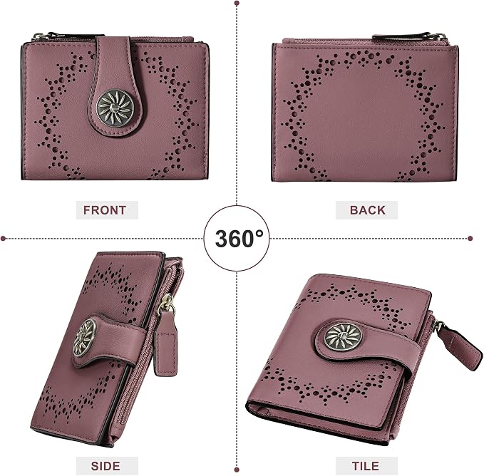 Tipmile Small Wallet for Women Bifold RFID Blocking Card Holder Leather Wallets with Zipper Coin Pocket - Image 9