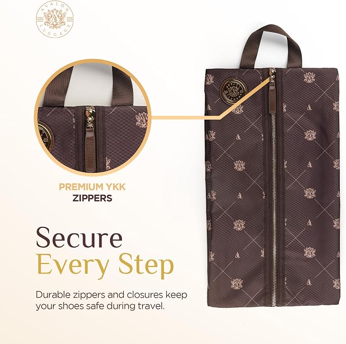 Shoe Bags for Travel - Footwear Organizer for Suitcases, Gym, Work Trips | Signature Edition (Brown Premium) - Image 5