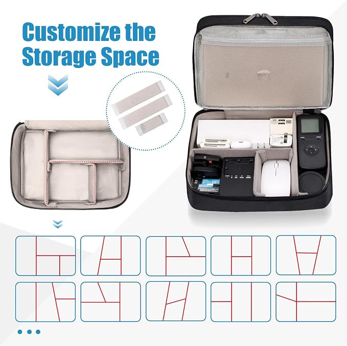 SELLYFELLY Electronics Travel Organizer, Double Layer Cable Organizer Bag Watreproof Electronics Accessories Storage Bag for Cord, Charger, Phone, Power Bank, Hard Drive - Image 5