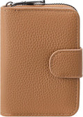 Credit Card Holder for Women Small Leather RFID Blocking Security Card Wallet with ID Window by FALANMULE