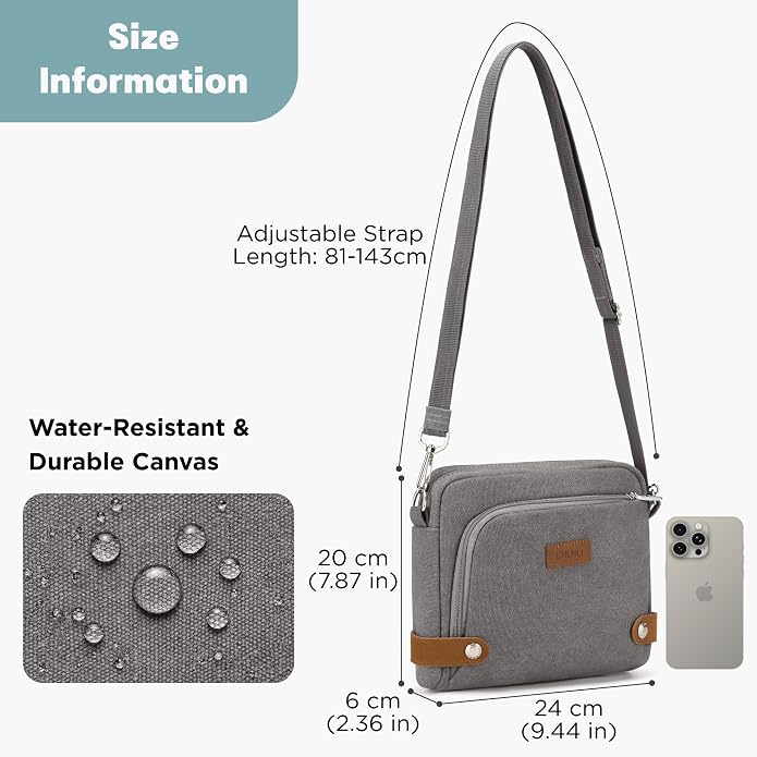 Anti Theft Crossbody Bag for Women, RFID Blocking Travel Purse Slash Proof | CHUNLI Pickpocket Proof Crossbody Bags, Travel Purse Bag with Lockable Zippers & Slash Resistant Strap - Image 7