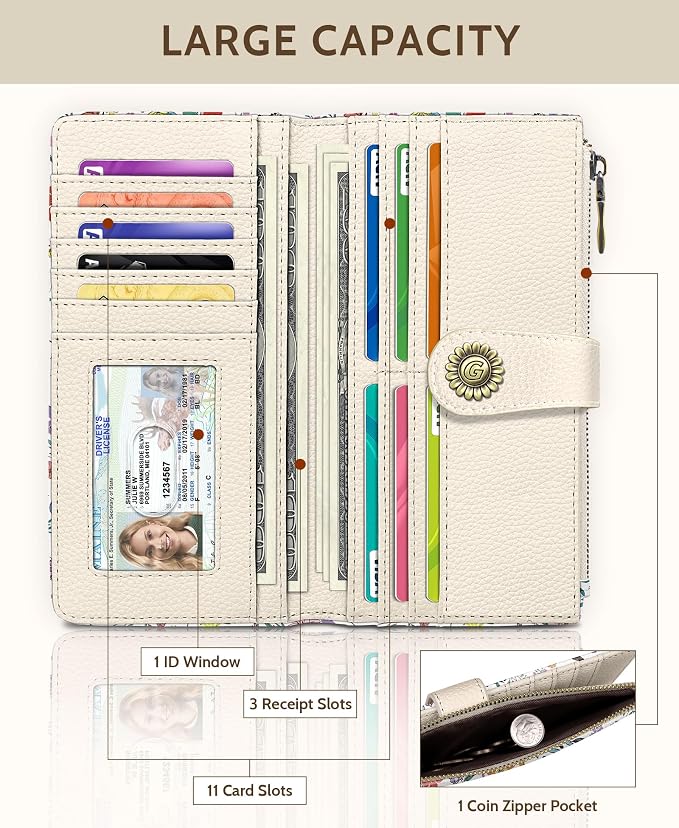 GIANCOMICS Dachshunds Dog Women Wallet RFID, Cute Credit Card Holder Bifold | Billfold, Cute Cash Purse, Travel Zipper Coin Pocket, Compact Clutch, PU Leather, ID Window, 11 Card Slots, Ladies Gift Woman - Image 3