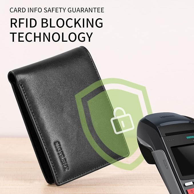 Sigtrenx Leather Wallets for Men, Genuine Leather Mens Wallets Bifold Rfid Blocking with 2 ID Windows - Image 4