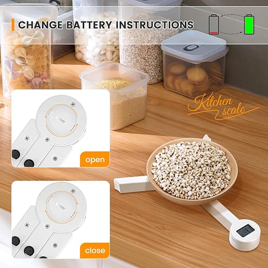 Folding Food Scale,Digital Kitchen Scale,Highly Accurate Compact Small Scale with LCD Display,Portable Food Scale Multiple Units Supported, Travel Scale for Measuring Intake of Healthy - Image 7