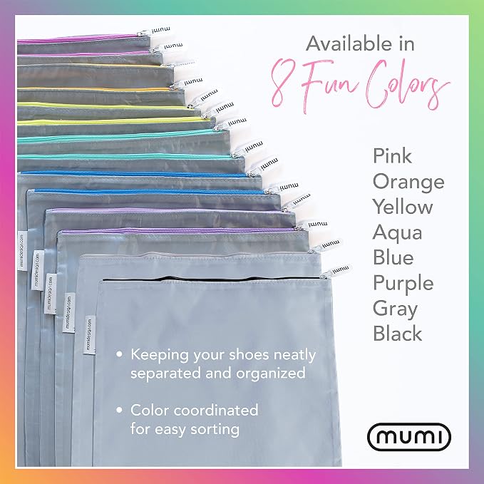 MUMI Travel Shoe Bags Set of 2 - Waterproof Shoe Organizer, Pink | Shoe bags for travel, gym, storage and packing; fits suitcase, closet and backpack, for men and women - Image 5