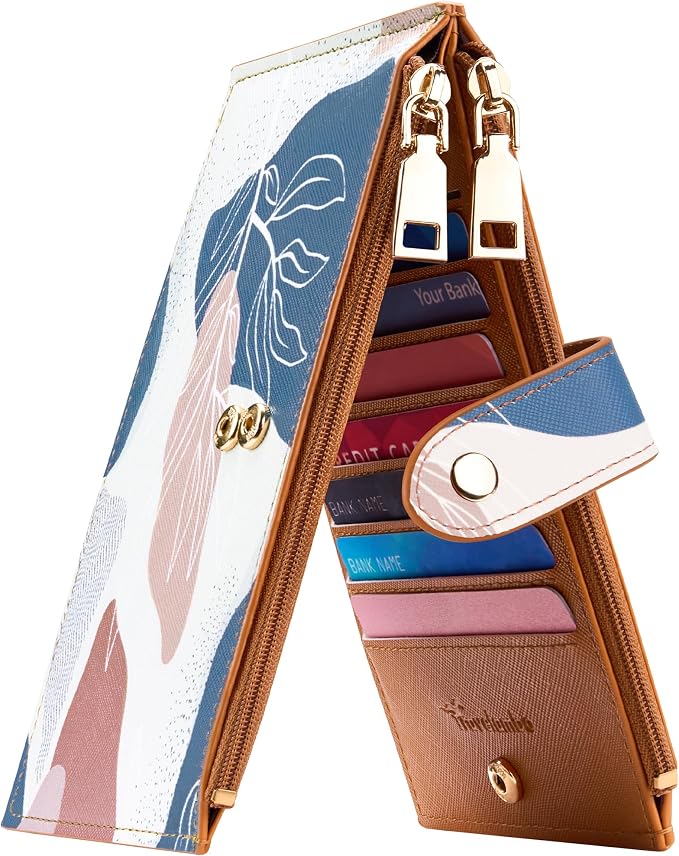 Travelambo RFID Wallet Women Large Size Bifold Multi Card Wallet Case with Zipper Pocke Credit Card Holder for Women by Travelambo