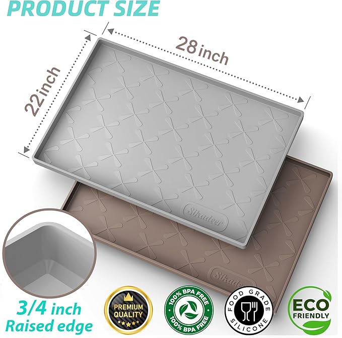 Waterproof Under Sink Mat Silicone 28" x 22" Kitchen Cabinet liner | BPA-Free Silicone Mat with Raised Lip Protects Cabinets from Leaks, Versatile Home Organizer for Bathroom, Pets, Boots, Floor - Image 3