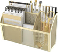 3-Grid Magnetic Pencil Holder, Strong Magnet Locker Organizer, Yellow | Mesh Magnetic Shelf, Marker Holder Perfect for Whiteboard, Refrigerator and Locker Accessories by DALTACK