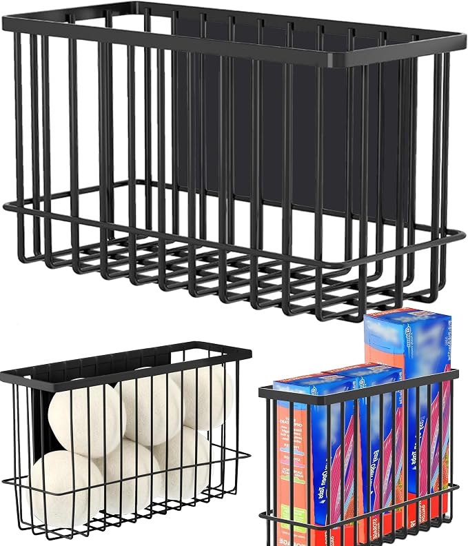 Magnetic Shelf Fridge Basket Bin for Whiteboard Washer Dryer Locker Cabinet | No Drilling Or Tools Needed, Reusable Magnet Organizer Classroom Office Home Kitchen Laundry Storage Rack Container Holder by Buyyyit