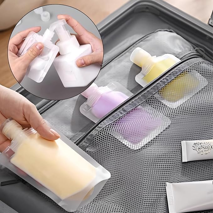 9Pcs 30/50/100ml Travel Size Toiletries with Small Funnel & Label | 9 Pcs 3 Sizes 30ml/50ml/100ml Travel Size Toiletries, Makeup Bag Travel Toiletry Bag for Women, Pouches for Toiletries - Image 3