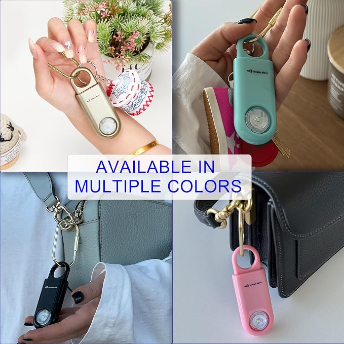 130dB Personal Safety Alarm Strobe Light. Loud Sound Keychain Siren with Carabiner for Women, School Children, Night Runners, Hiking. Bear Alarm Deterrent. SOS Emergency Self Defense Alerts. Rose Gold - Image 9