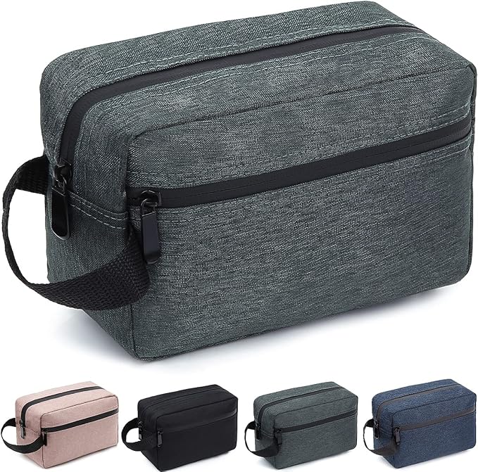Travel Toiletry Bag for Women and Men, Water-resistant Shaving Bag for Toiletries Accessories, Foldable Storage Bags with Divider and Handle for Cosmetics Toiletries Brushes Tools by FUNSEED