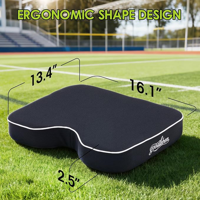 Stadium Cushion with Dual-Layer Foam (30D Support + 40D Memory), High Elasticity & Breathable, Waterproof Thick Bleacher Pad for Long Games, Portable for Outdoor Indoor Seating - Image 2