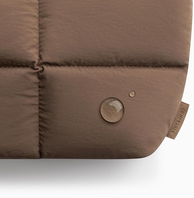 Comfyable Puffy Electronics Organizer Travel Case, Cute Tech Pouch for Women Men, Cable Storage Bag for Charger, Phone, Power Bank, Cord, Compact Tech Accessories Pouch, Mocha Brown - Image 5