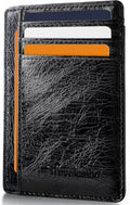 Travelambo Slim Wallet Front Pocket Minimalist Leather RFID Blocking Medium Size by Travelambo
