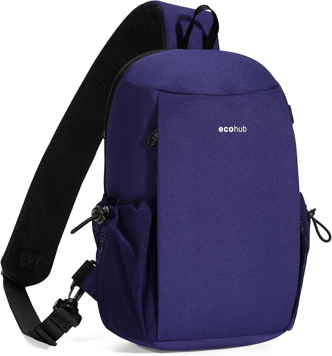 ECOHUB Anti-Theft Crossbody Bag Men Women RFID Blocking Lightweight Sling Backpack Water Resistant for Travel Hiking Outdoor by ECOHUB