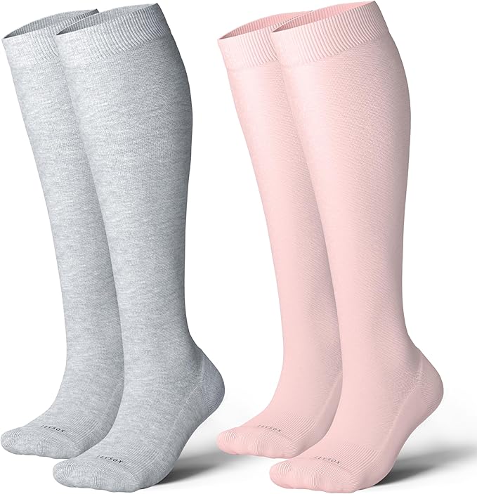 LEVSOX Cotton Compression Socks for Women&Men 20-30mmHg Knee High Cute Support Sock for Nurses Pregnancy Travel by Levsox