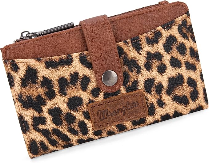 Wrangler Wallet for Women Bifold Card Holder with Zipper and ID Window - Image 4