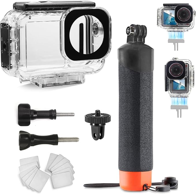 FitStill 196FT/60M Underwater Waterproof Case with Magnetic Quick Release Interface Compatible with DJI Osmo Action 5 Pro/Action 4/Action 3,Monopod Floating Hand Grip Action Camera Accessory Kit by FitdesignkeepitFitStill