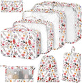 8 Set Packing Cubes for Suitcases, Packing Cube with Shoe, Cosmetics, Clothing, and Accessories Bags for Travel Luggage Organizer Women Men(Retro Flowers) by Hatisan
