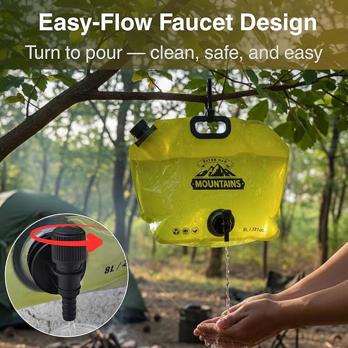 Camping Water Container 2 Gallon Collapsible Water Jug with Spout - Reusable Plastic Flasks, Foldable Empty Gallon Jug for Water Storage, Water Bag for Outdoor Hiking Emergency Prep (1 Pack) - Image 3