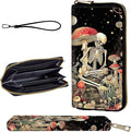 Wallet,Leather Long Wallet Suitable For Ladies And Teenagers - Detachable Wristband + RFID Travel Wallet With Card Slot - Mushroom Skeleton by Unknown