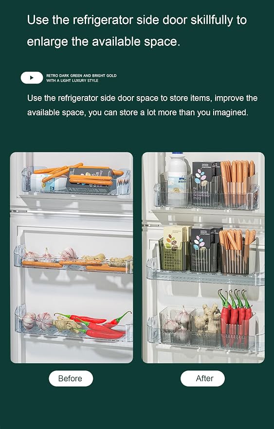 Lae Nuvole 2 Pack Adhesive Wall Storage Bins, Cabinet Door Organizer, Green | 4 Adhesive Pads, No Drill, Renter Friendly, BPA-Free PET, Stackable; for Fridge, Kitchen, Bathroom, Countertops, Pantry - Image 4