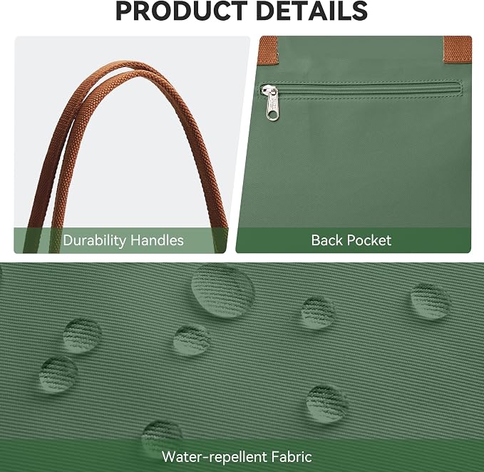 KALIDI Tote Bag for Women Nylon Top-Handle Purse,Large Capacity Shoulder Hobo handBag with Zipper Leisure Foldable Weekend - Image 6