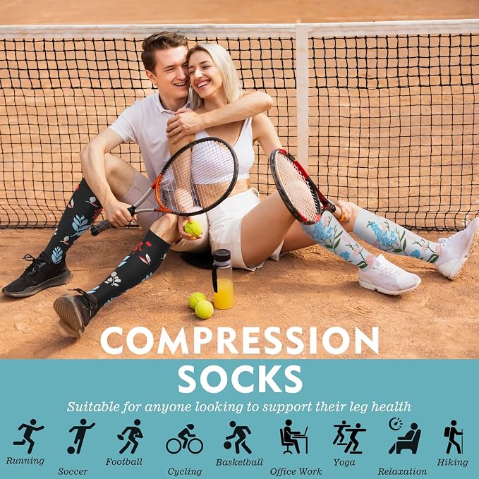 Compression Socks for Women & Men 6 Pairs | 20-30 mmHg Breathable & Moisture-Wicking Comfortable & Skin-Friendly Knee High Support Socks for Nurse, Travel, Pregnancy - Image 6