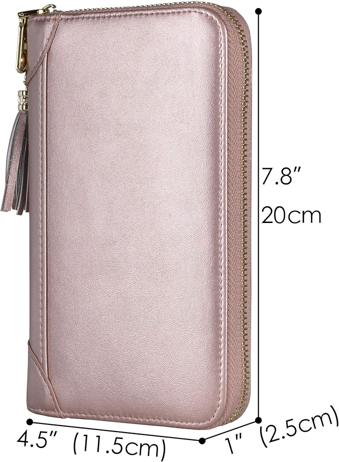 Easyoulife Credit Card Holder Wallet Womens Zipper Leather Case Purse RFID Blocking - Image 5