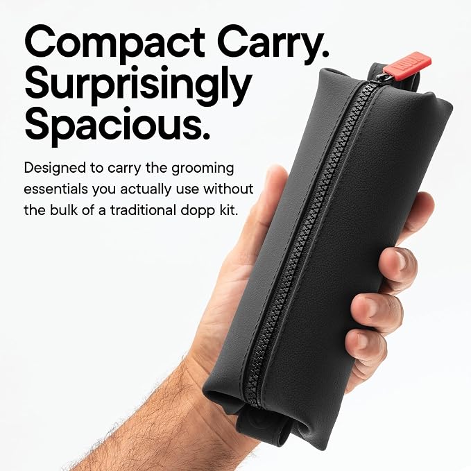 TOOLETRIES The Koby Dopp Kit Toiletry Bag- Mini 8.5" x 2.75" x 2", Charcoal | Compact silicone leak-resistant travel toiletry bag with a heavy-duty zipper that's easy to clean. - Image 2