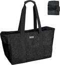 BALEINE Soft 9 Gallon Extra Large Utility Tote, Foldable Reusable Storage Bag (Charcoal Black) by BALEINE